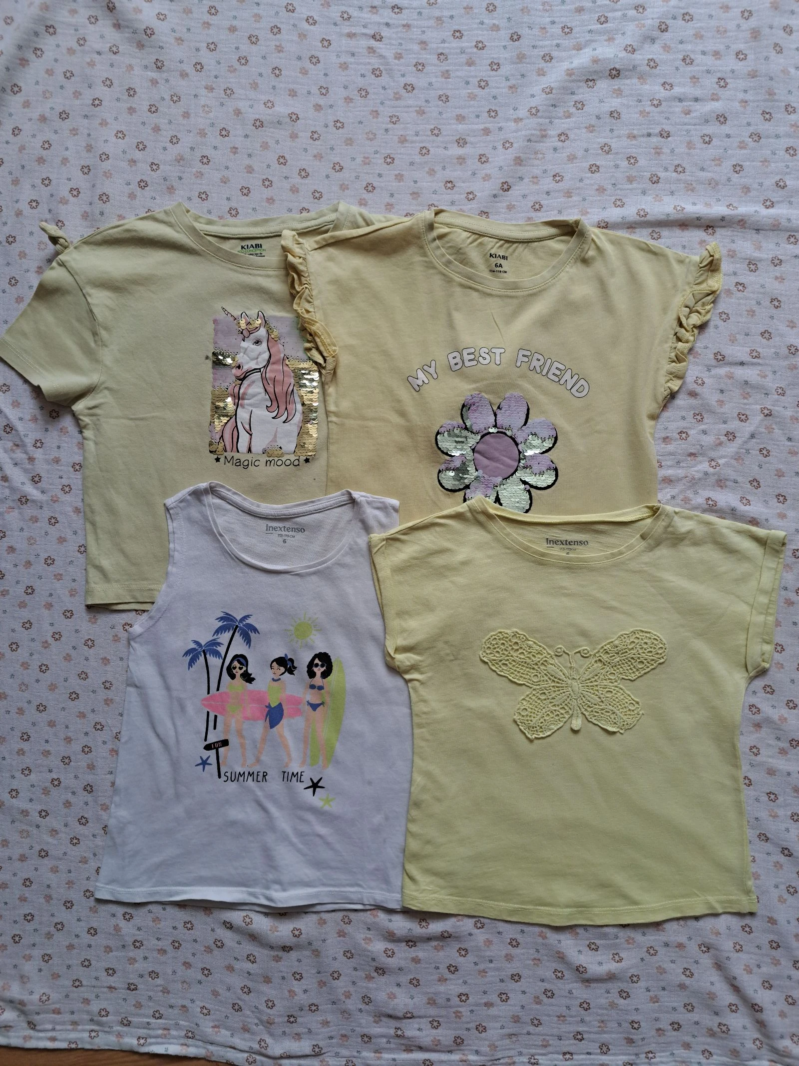 💛 Lot 4 hauts fille Kiabi & In Extenso - Taille 6 ans - Très bon état